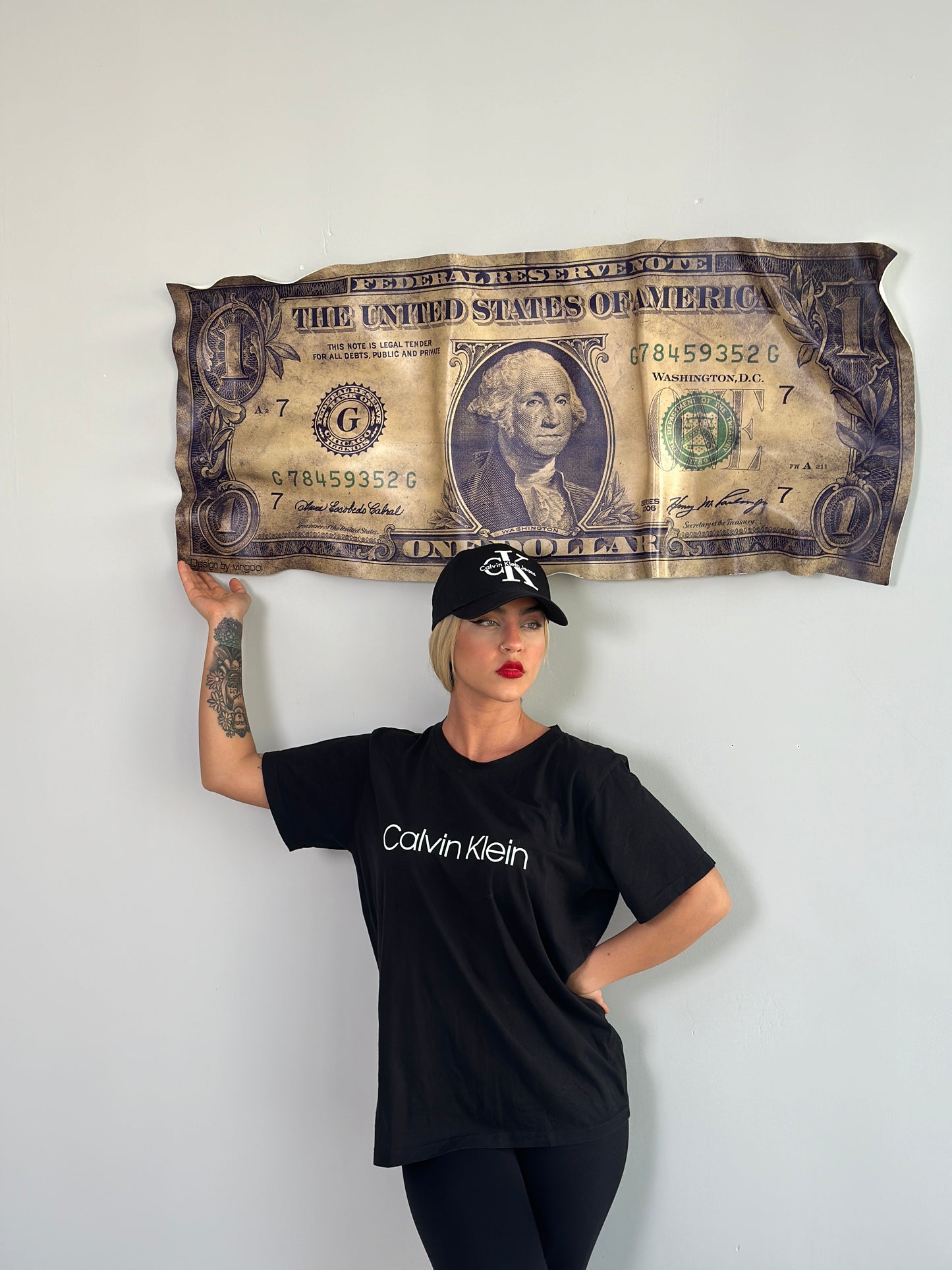 Burnt one dollar bill