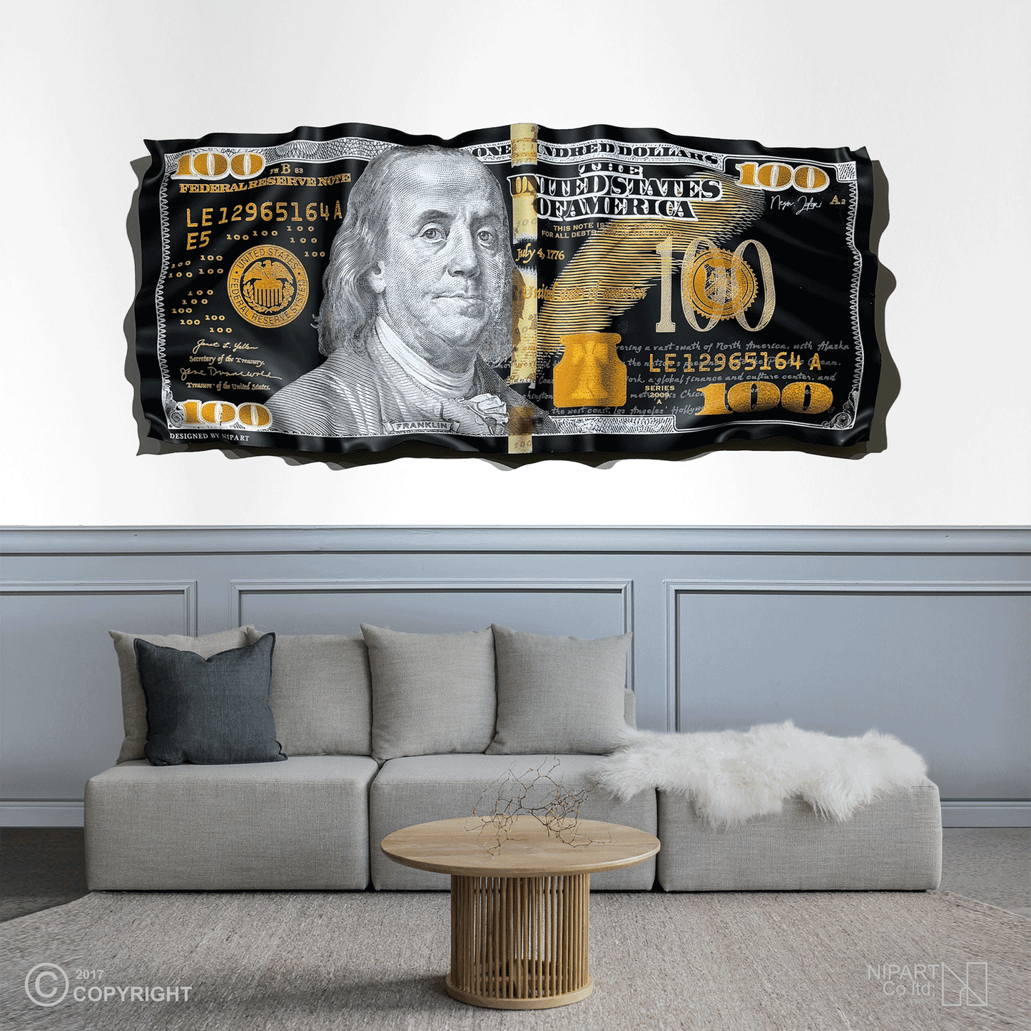 Black and gold dollar bill