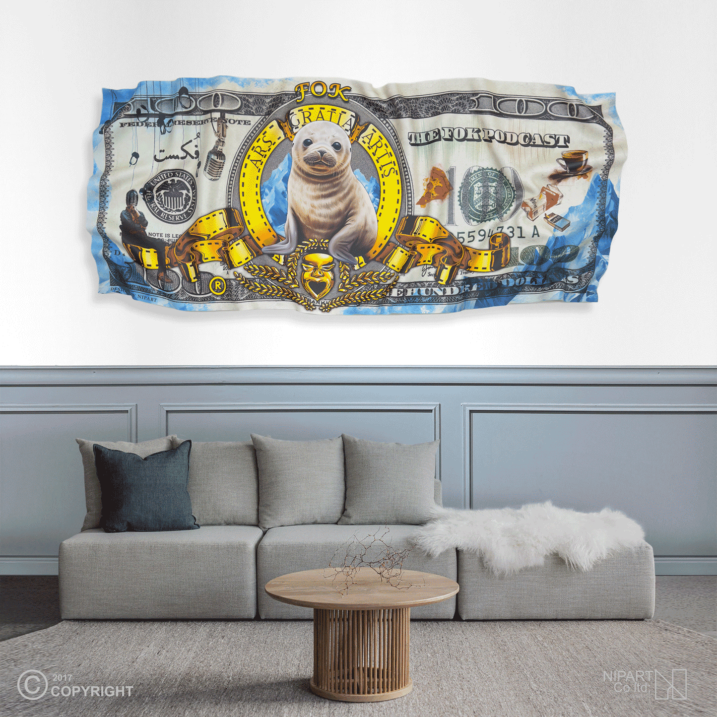 Deformed dollar banknotes faxed