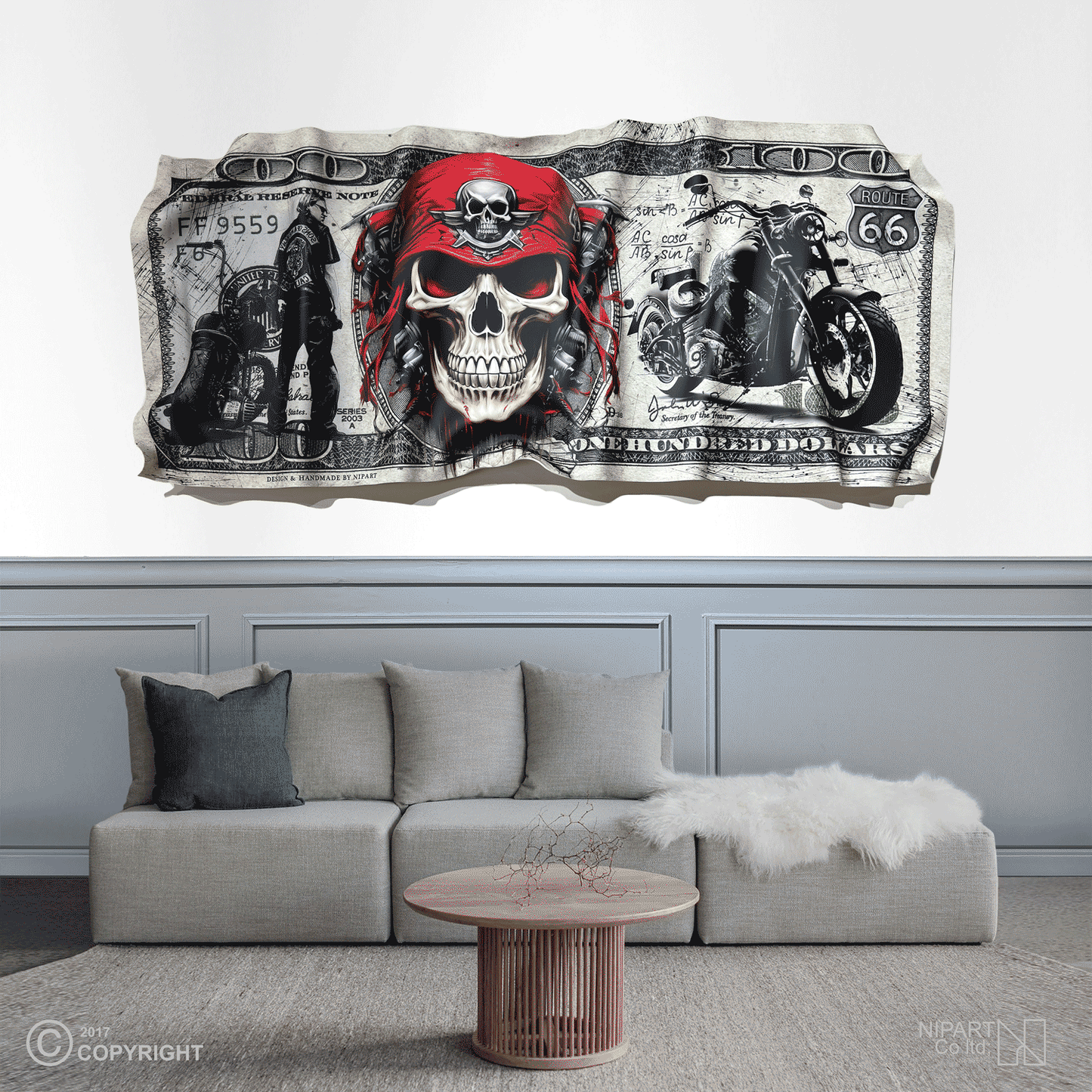 Deformed dollar bill motorcycle 4