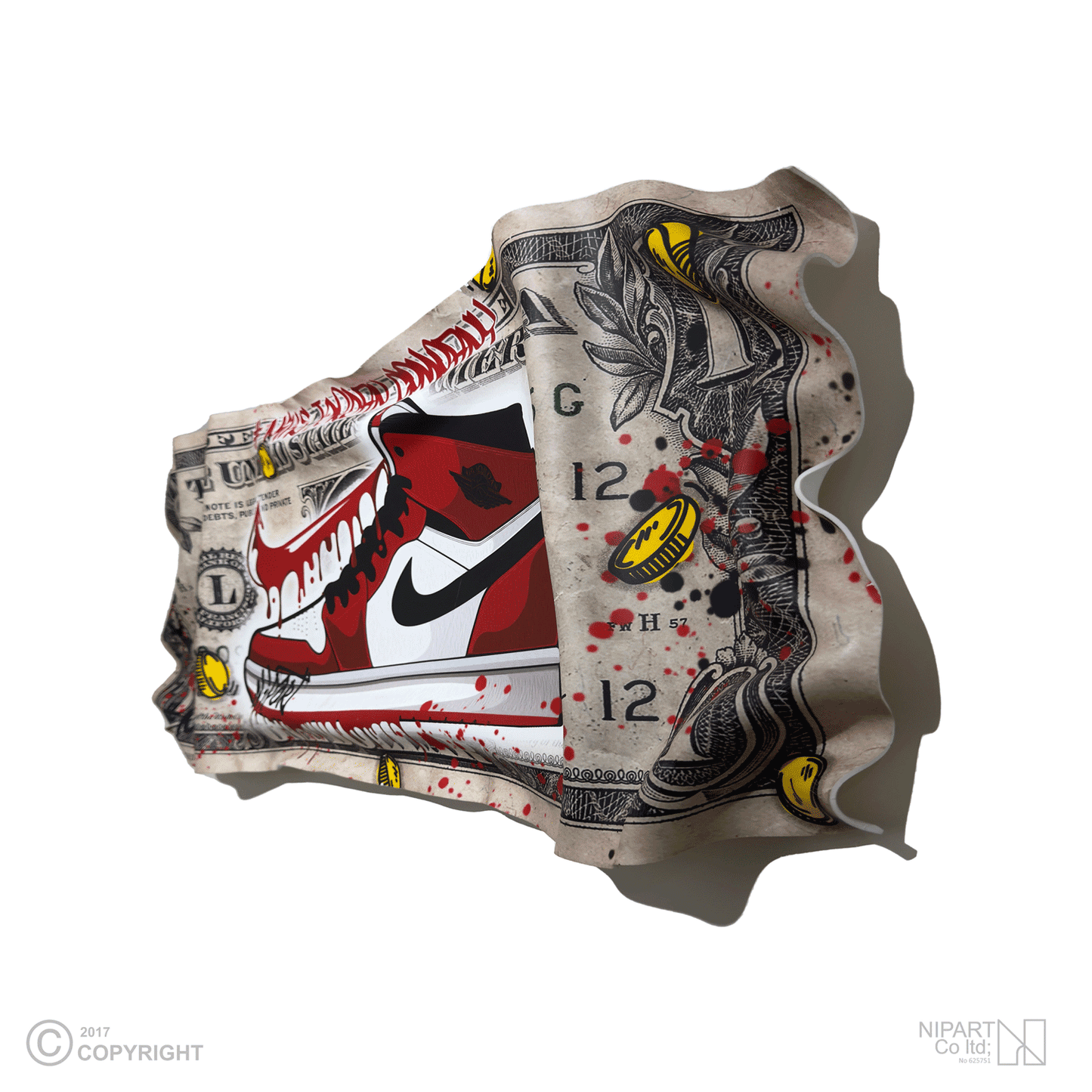 Red Jordan Dollar Deformed