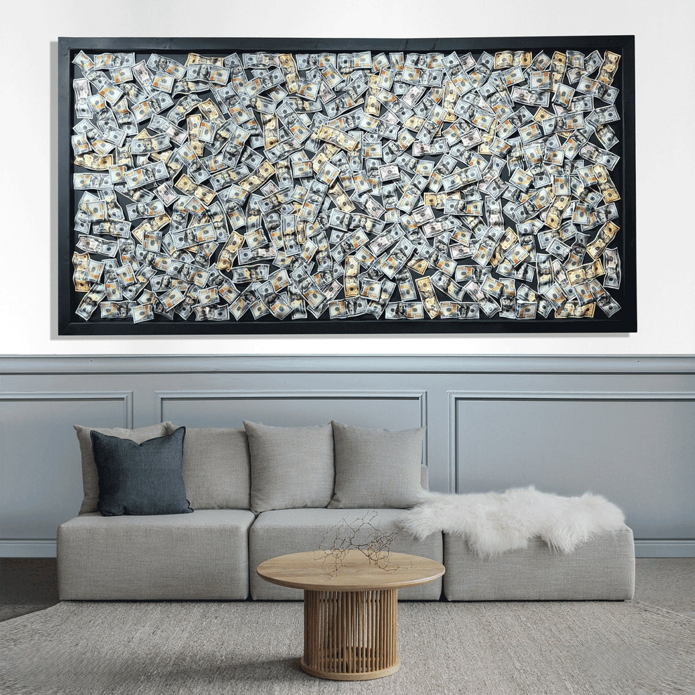 Money Wall Painting of Different Dollars