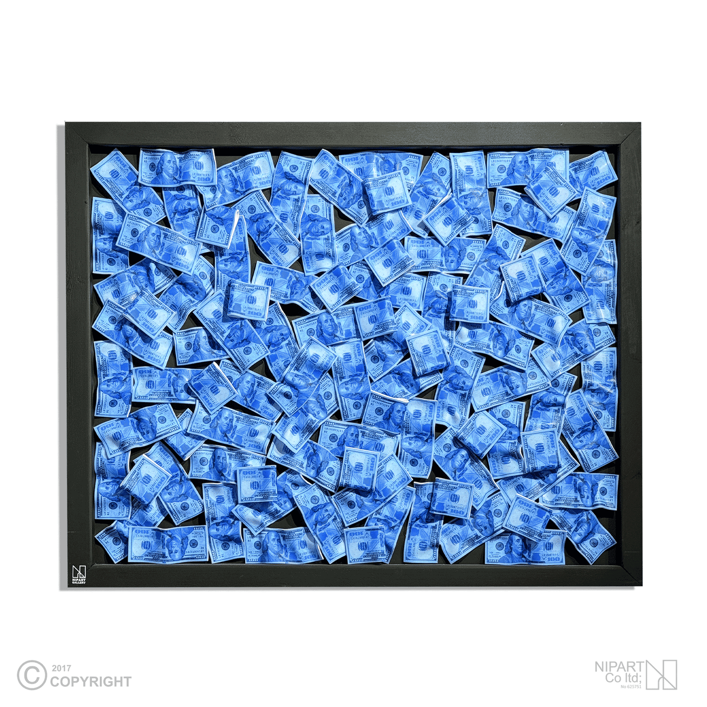 Blue Money Wall Dollar Sign