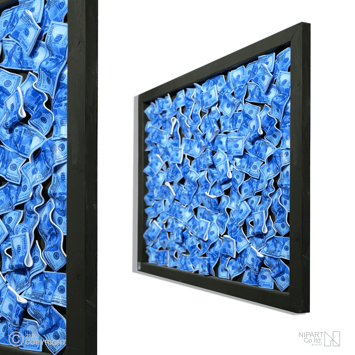 Blue Money Wall Dollar Sign