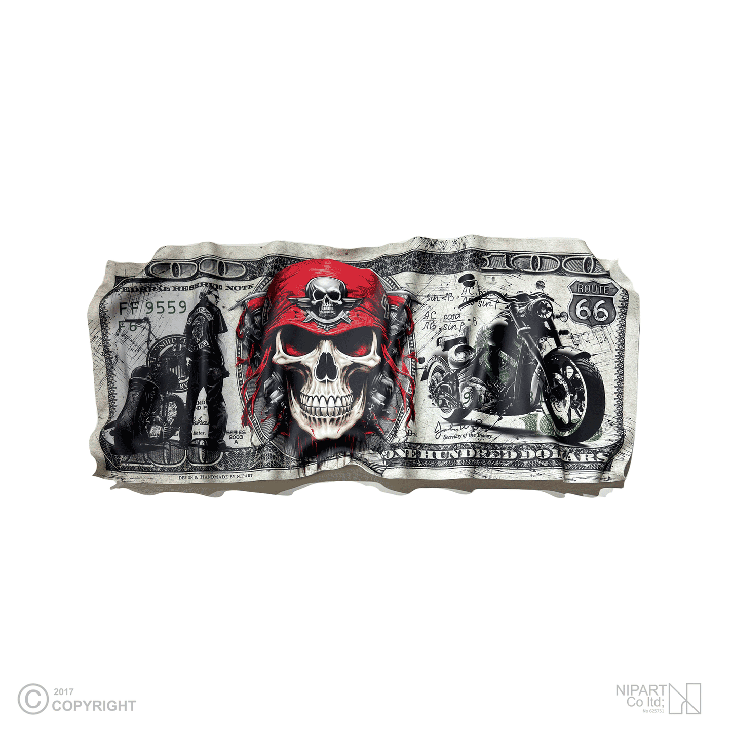 Deformed dollar bill motorcycle 4