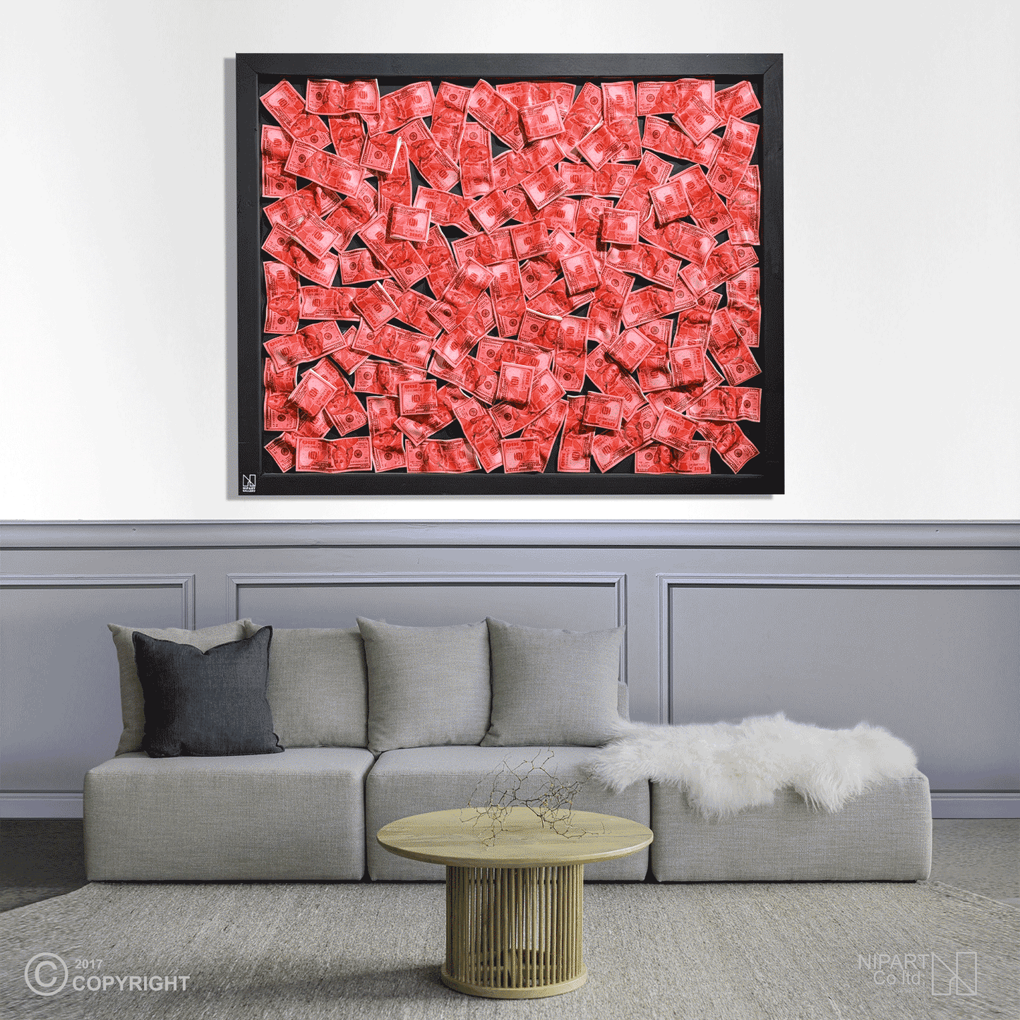 Red Money Wall Dollar Sign