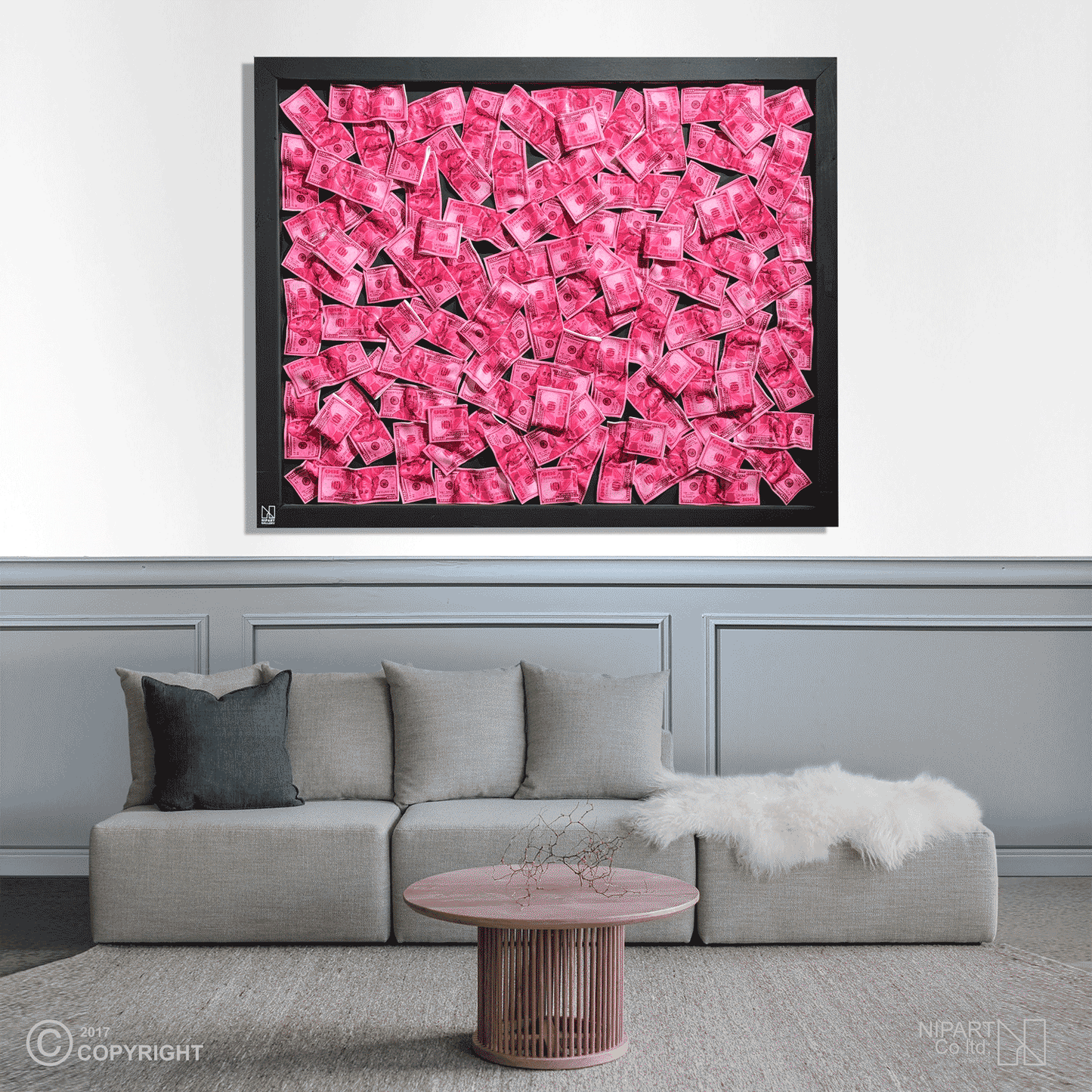 Pink Money Wall Dollar Sign