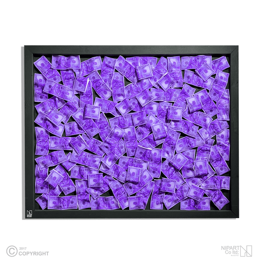 Purple Money Wall Dollar Sign