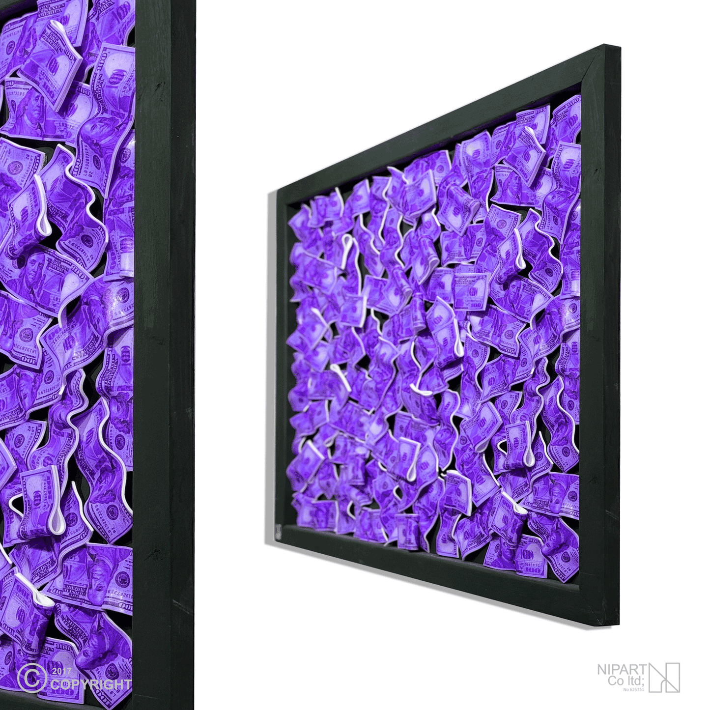 Purple Money Wall Dollar Sign