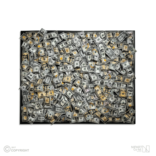 Money Wall Sign of Different Dollars