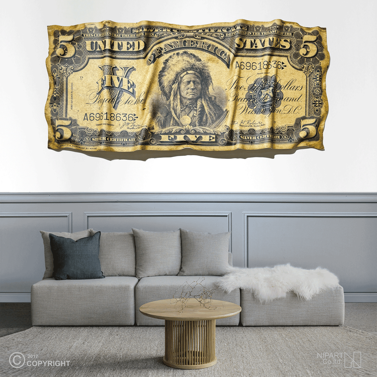 Original Indian $5 bill