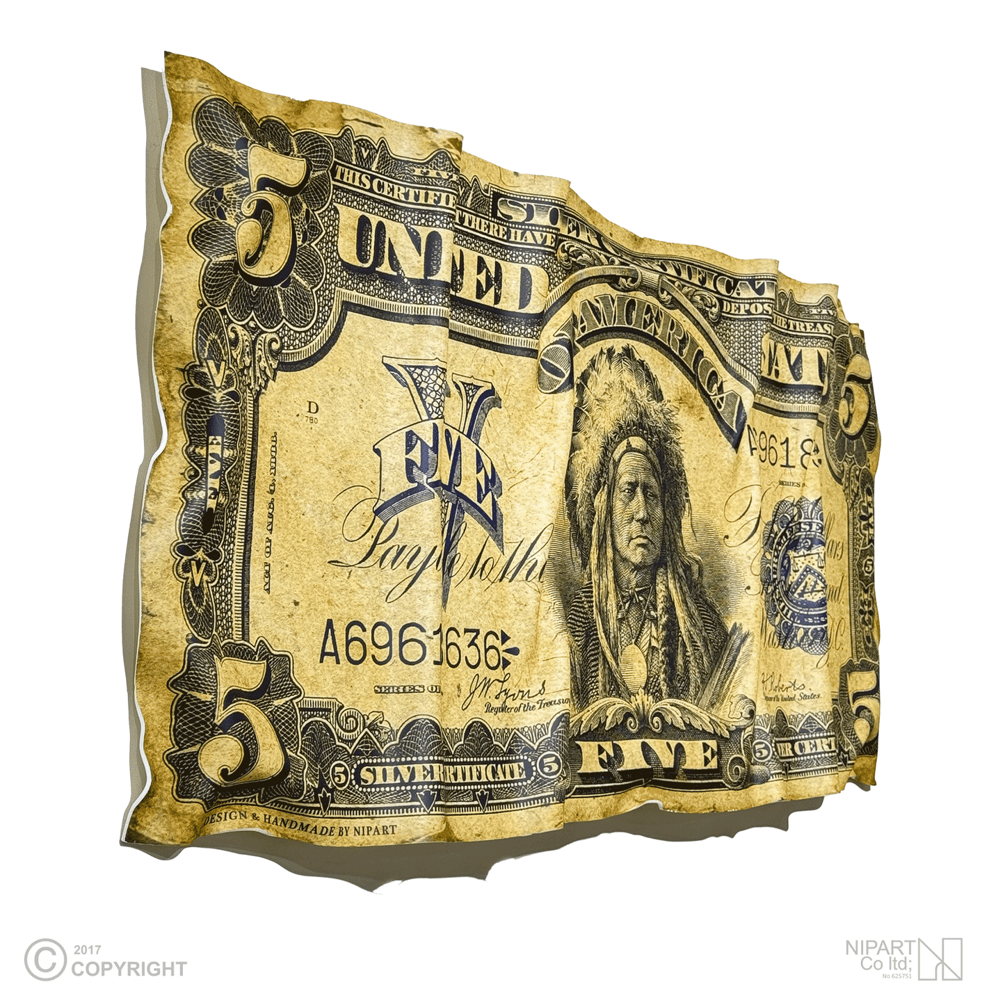 Original Indian $5 bill