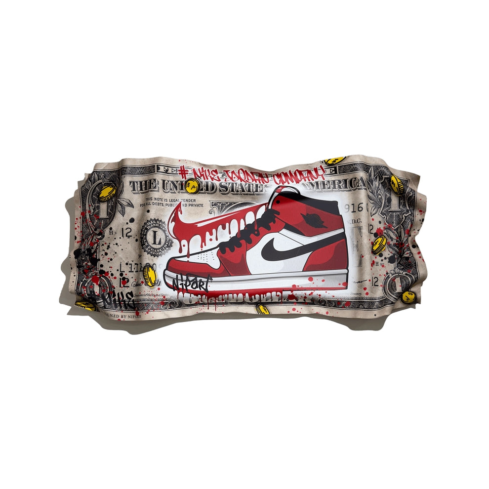 Red Jordan Dollar Deformed