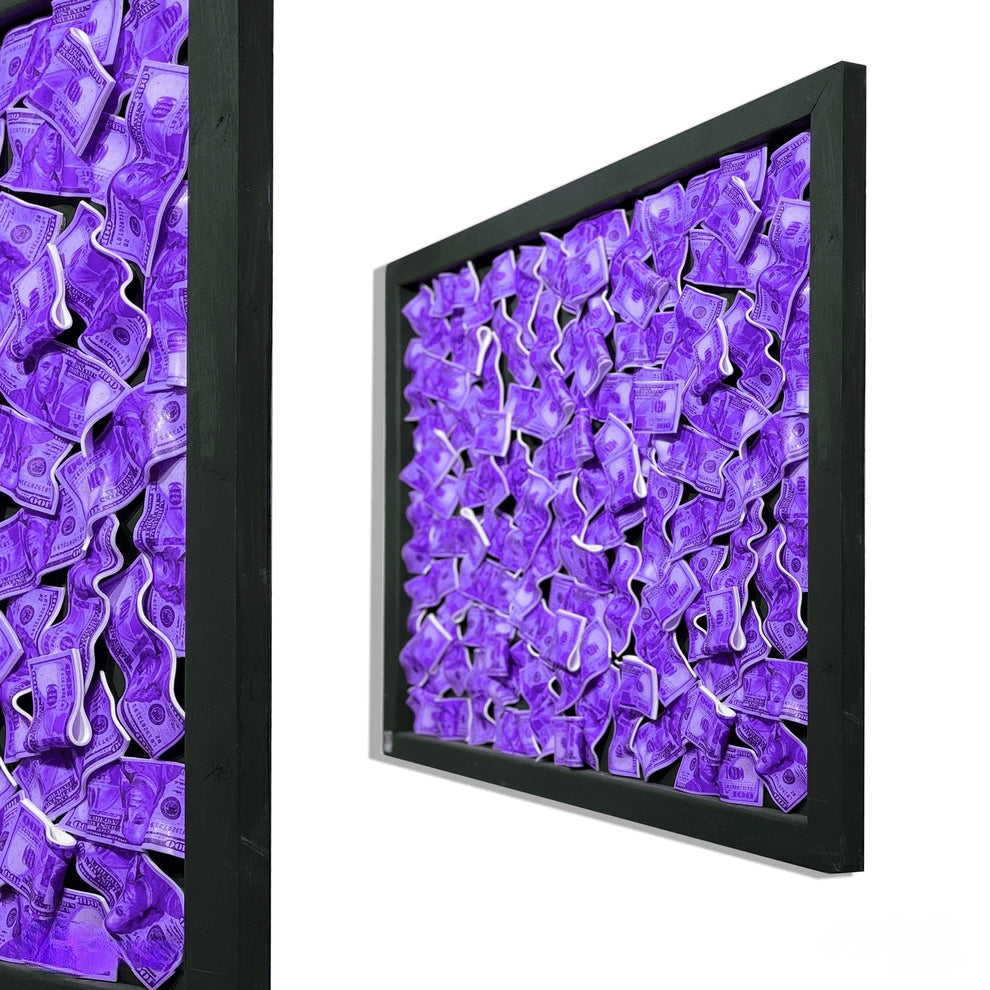 Purple Money Wall Dollar Sign