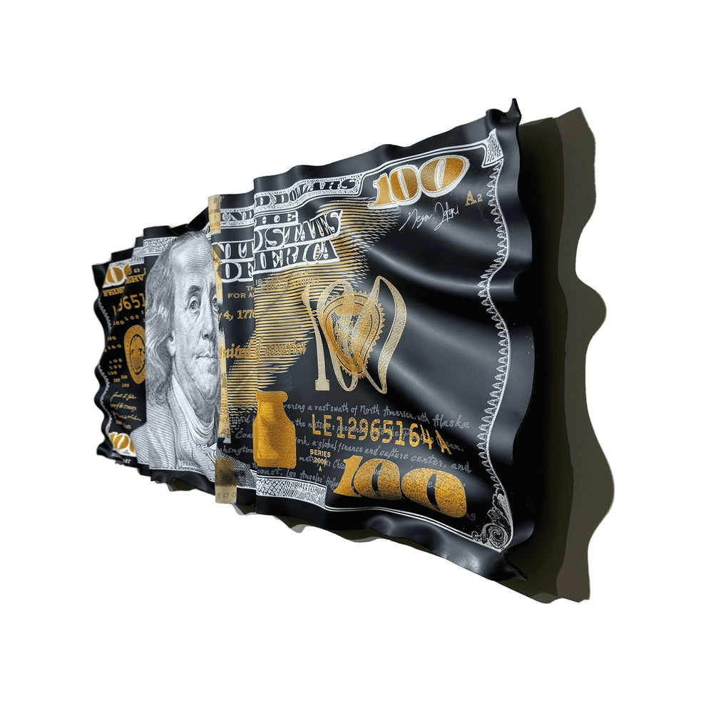 Black and gold dollar bill