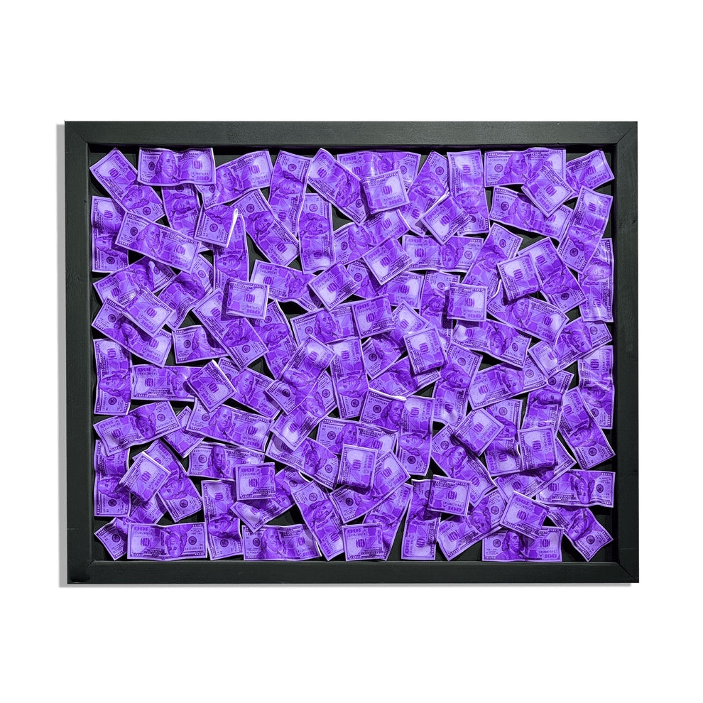 Purple Money Wall Dollar Sign