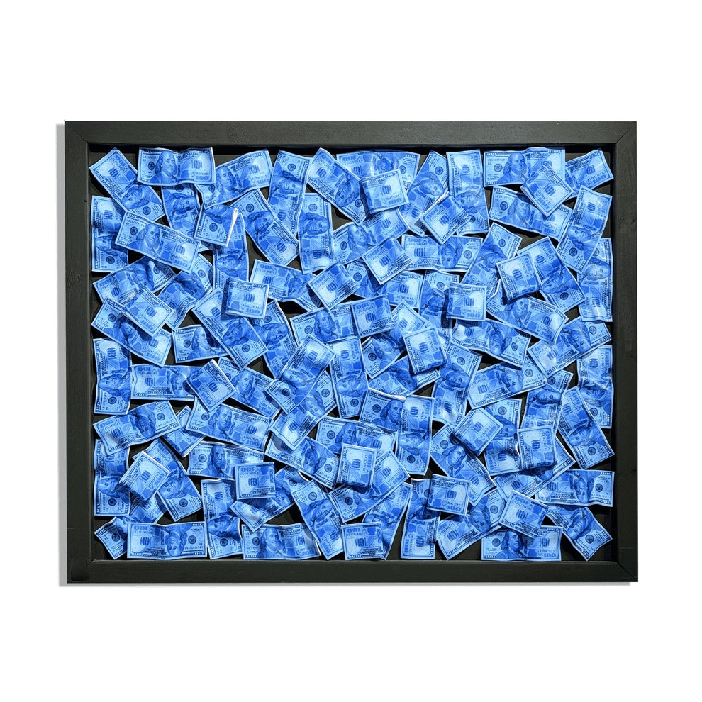 Blue Money Wall Dollar Sign