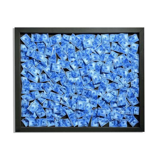 Blue Money Wall Dollar Sign