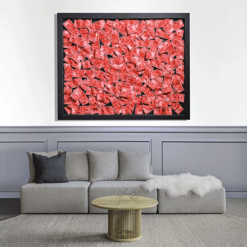 Red Money Wall Dollar Sign