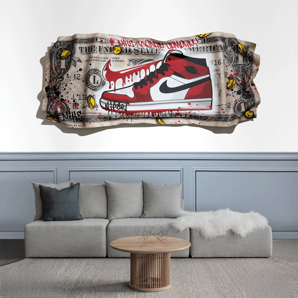 Red Jordan Dollar Deformed