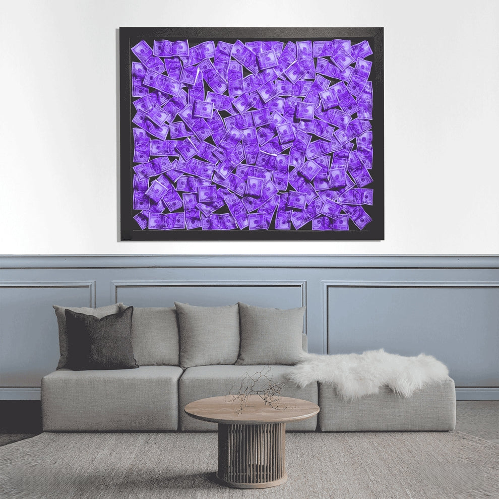 Purple Money Wall Dollar Sign